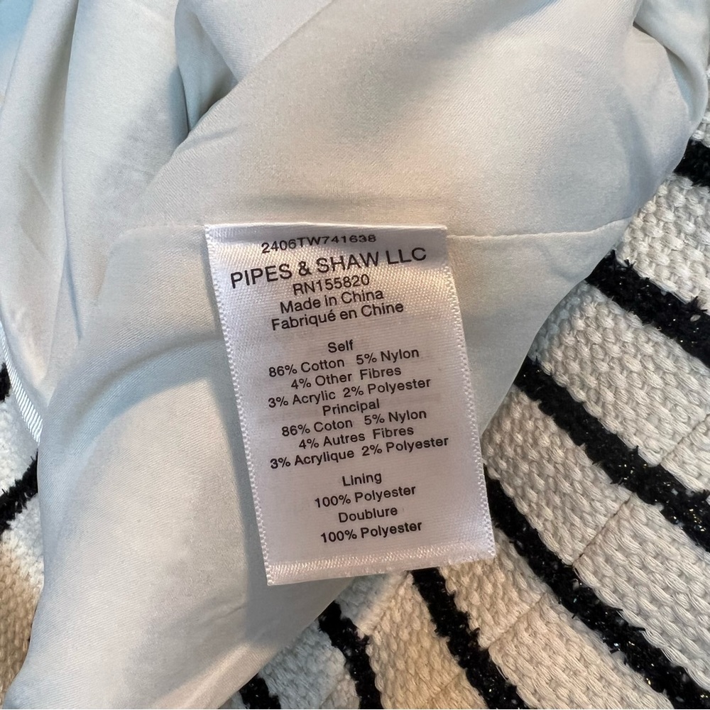 Veronica Beard Jenny Blazer Stripe Short Sleeve Cotton Blend Dickey Jacket sz 6 - Picture 12 of 16
